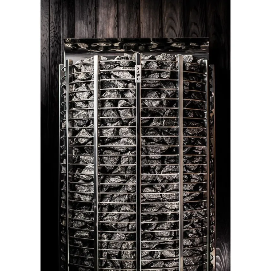 Sähkökiuas SAWO Wall Tower, 9kW, 8-15m³, kiinteä ohjauskeskus
