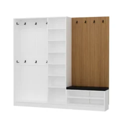 Säilytyskokonaisuus eteiseen Linento Furniture Kale - 8132, valkoinen