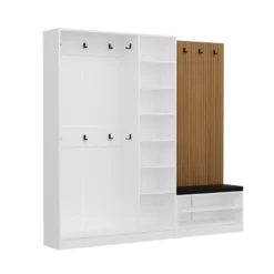 Säilytyskokonaisuus eteiseen Linento Furniture Kale - 8132, valkoinen