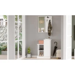 Säilytyskokonaisuus eteiseen Linento Furniture CH1, valkoinen