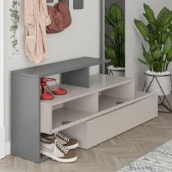 Säilytyskokonaisuus eteiseen Linento Furniture Ramda mokka/antrasiitti