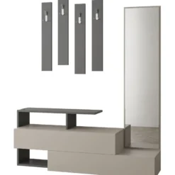 Säilytyskokonaisuus eteiseen Linento Furniture Ramda mokka/antrasiitti