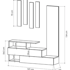 Säilytyskokonaisuus eteiseen Linento Furniture Ramda mokka/antrasiitti