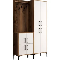 Säilytyskokonaisuus Linento Furniture Berlin BA, ruskea/valkoinen