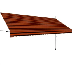 Sisäänkelattava markiisi 350 cm oranssi ja ruskea