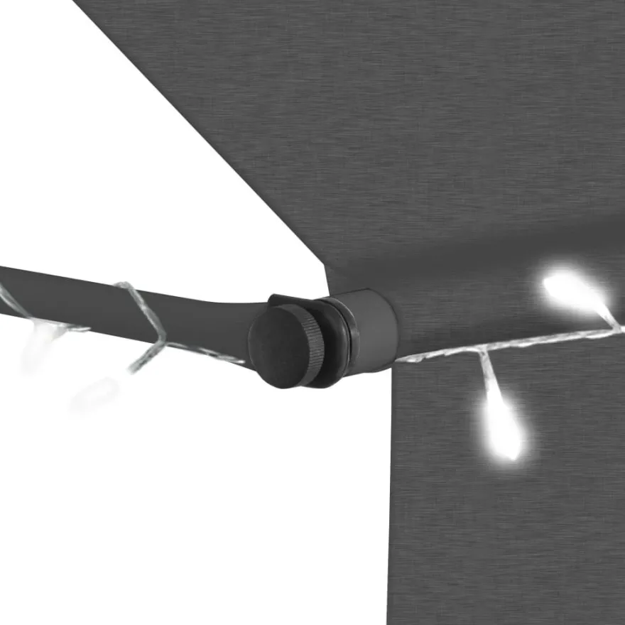 Sisäänkelattava markiisi ledillä 200 cm antrasiitti