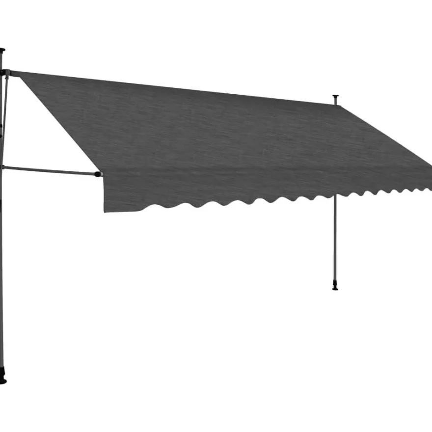 Sisäänkelattava markiisi ledillä 350 cm antrasiitti