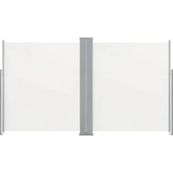 Sisäänvedettävä terassin tuplasivumarkiisi, 170x600 cm, kerma