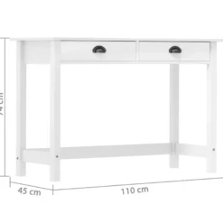 Sivupöytä Hill 110x45x74cm, 2 laatikolla, mänty, eri värejä