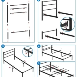 Sängynrunko Linento Furniture Basic, musta, eri kokoja