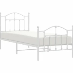 Sängynrunko metalli, musta tai valkoinen, eri kokoja ja päätyvaihtoehtoja (29564)
