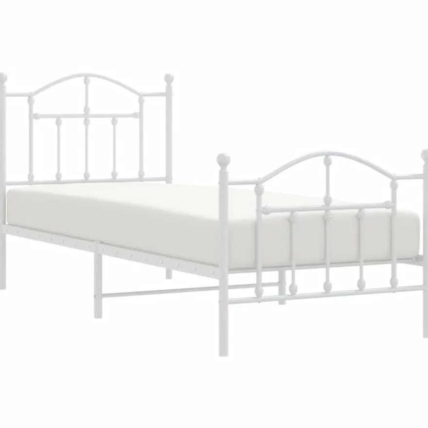 Sängynrunko metalli, musta tai valkoinen, eri kokoja ja päätyvaihtoehtoja (29564)