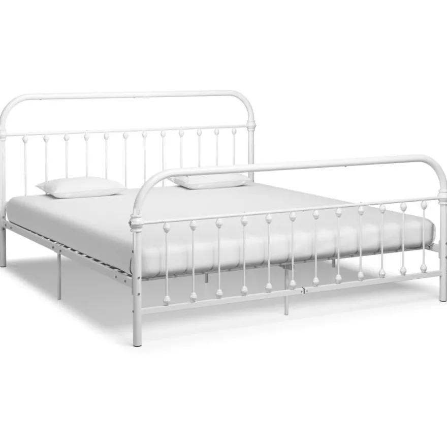 Sängynrunko valkoinen metalli 180x200 cm