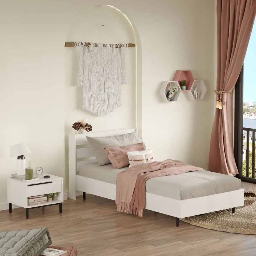 Sängynrunko + yöpöytä Linento Furniture ON22