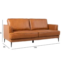 Sohva Home4You Leo 3-istuttava, vaaleanruskea