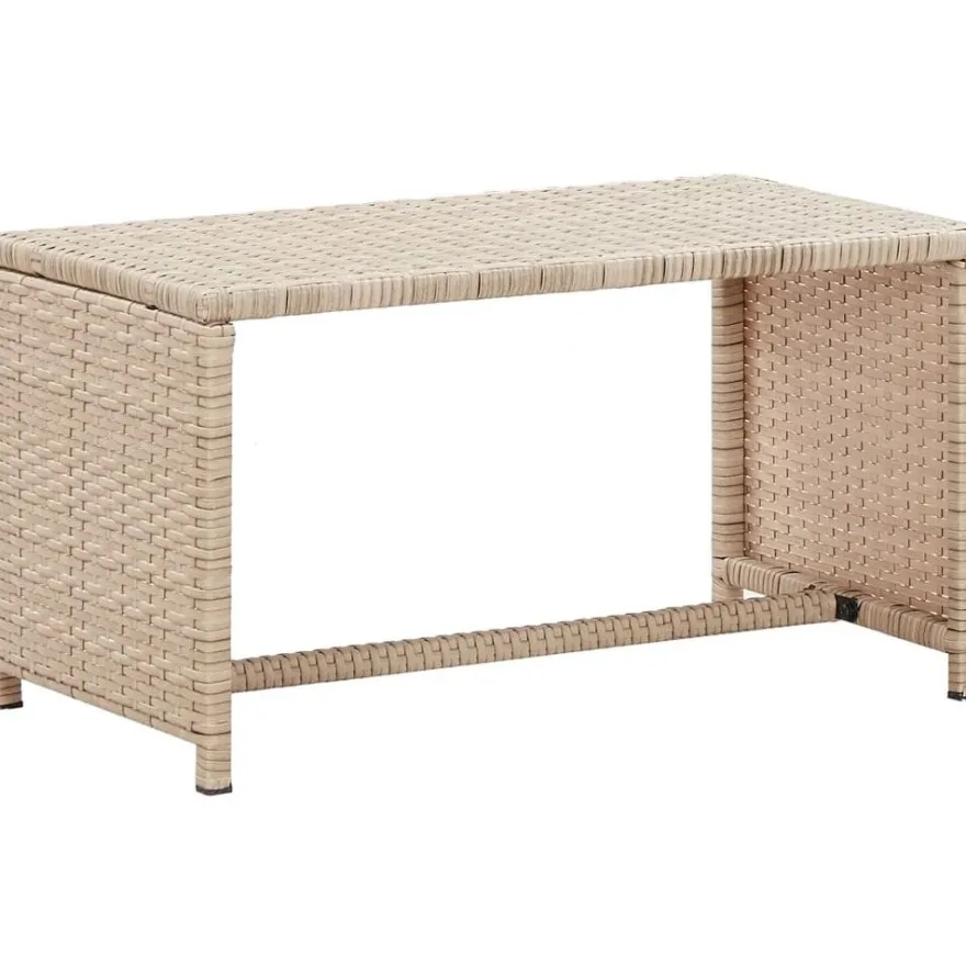 Sohvapöytä beige 70x40x38 cm polyrottinki