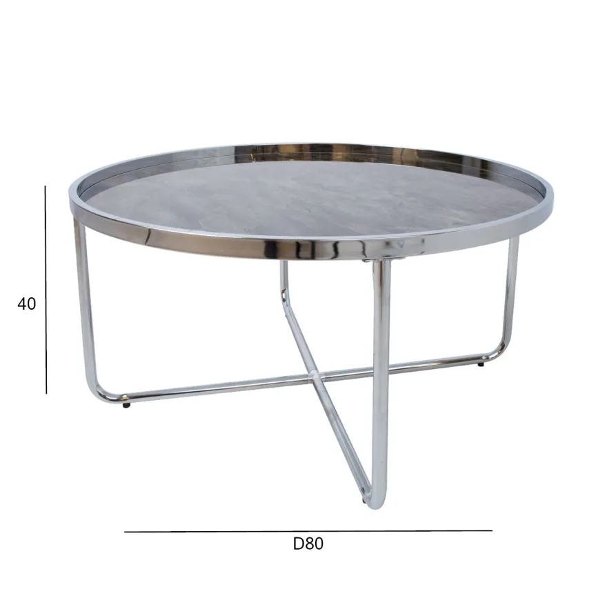 Sohvapöytä Home4You Astor ø80x40cm harmaa