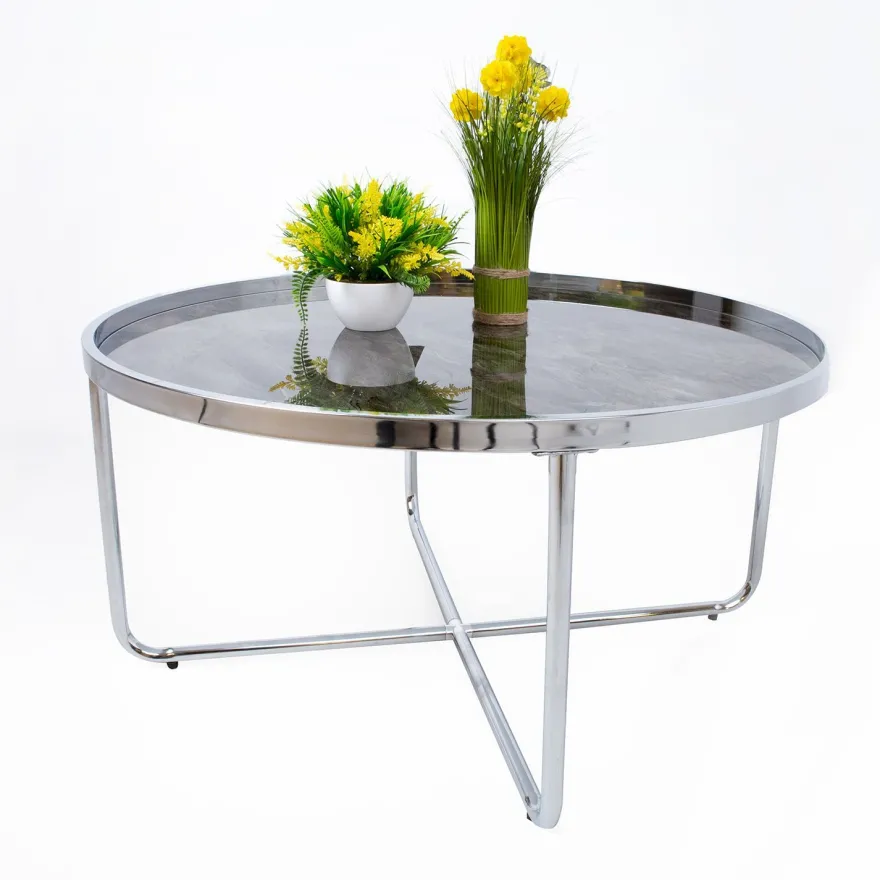Sohvapöytä Home4You Astor ø80x40cm harmaa