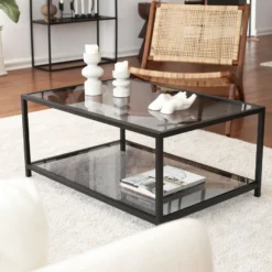 Sohvapöytä Linento Furniture Astro, savulasi, musta