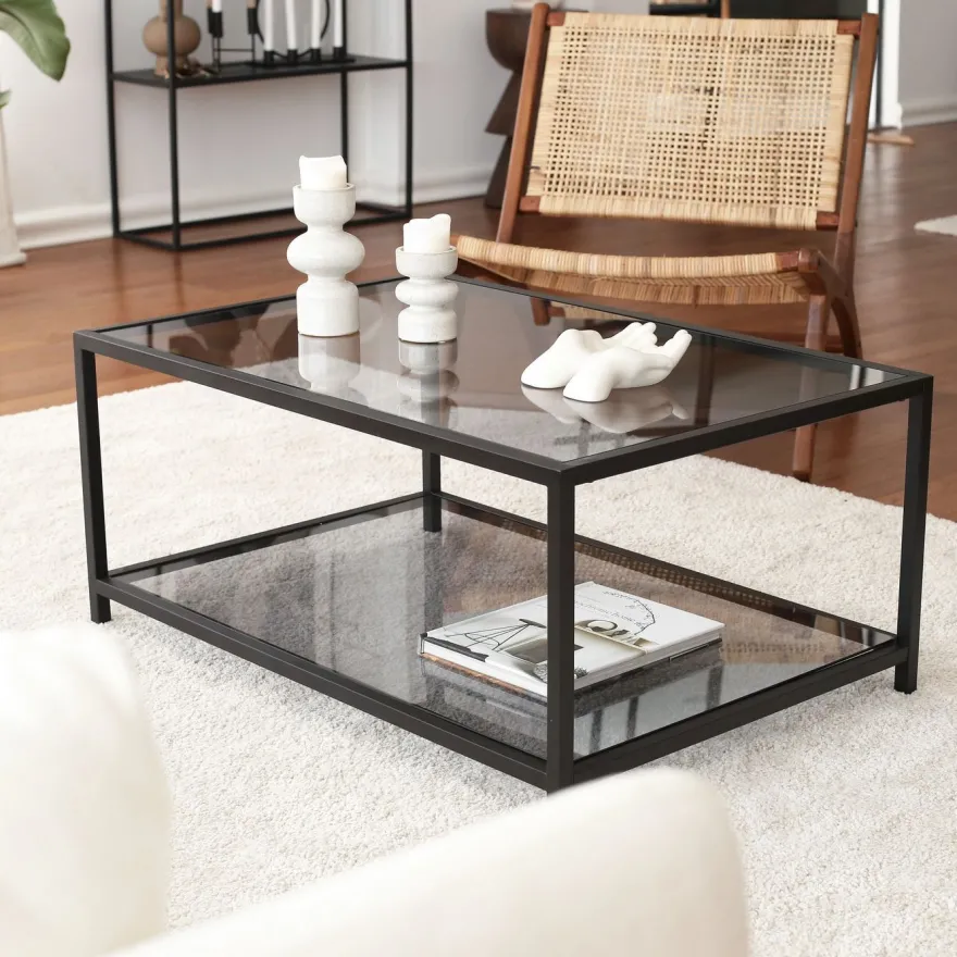 Sohvapöytä Linento Furniture Astro, savulasi, musta