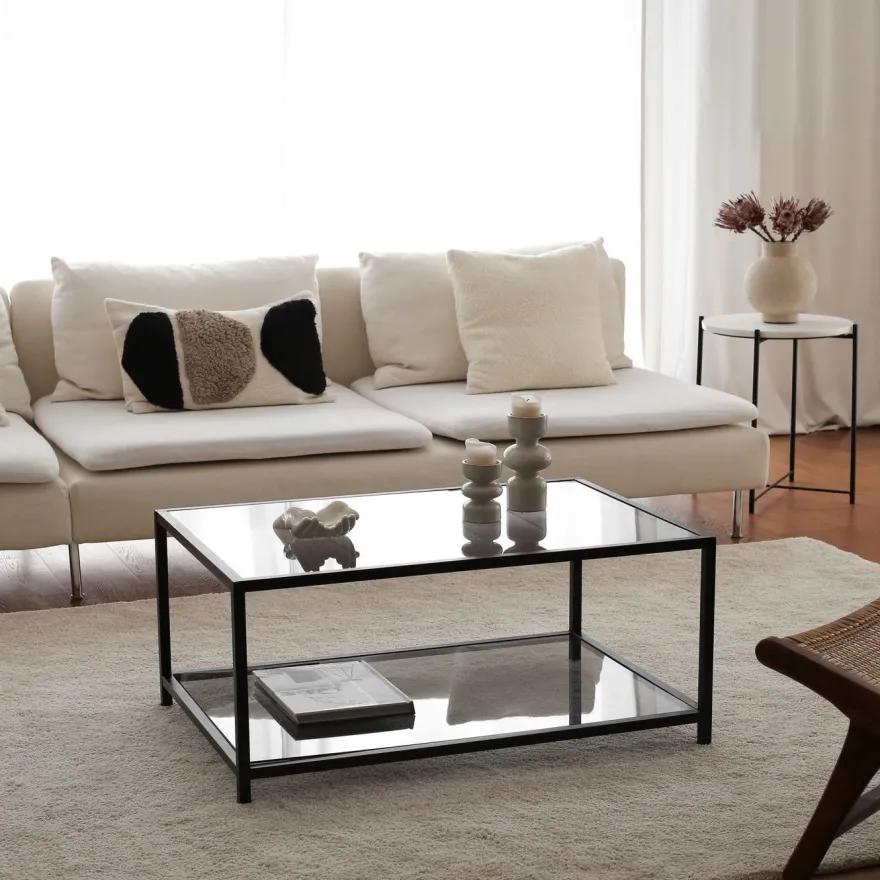 Sohvapöytä Linento Furniture Astro, savulasi, musta