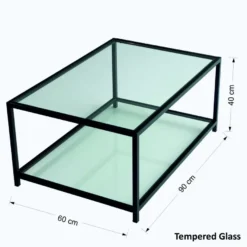 Sohvapöytä Linento Furniture Astro, savulasi, musta