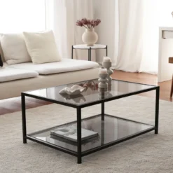 Sohvapöytä Linento Furniture Astro, savulasi, musta