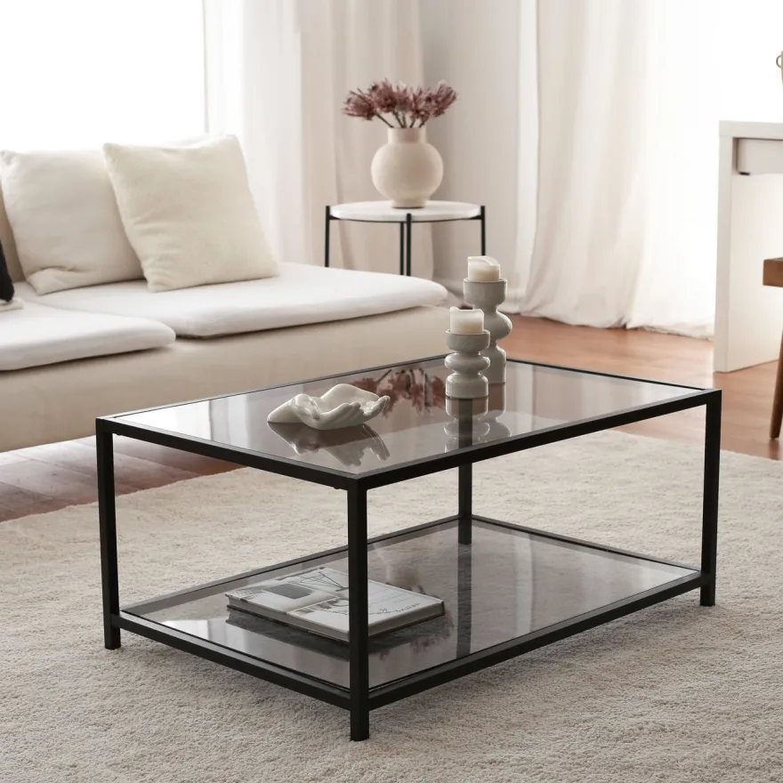 Sohvapöytä Linento Furniture Astro, savulasi, musta