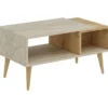 Sohvapöytä Linento Furniture Austin, 90x50cm, ruskea/beige travertiinikuosi