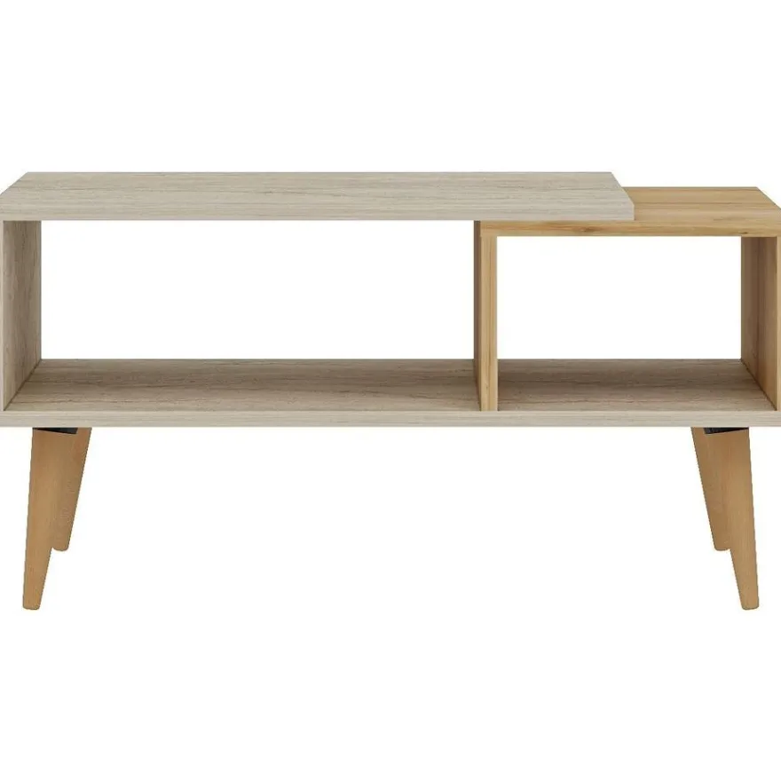 Sohvapöytä Linento Furniture Austin, 90x50cm, ruskea/beige travertiinikuosi