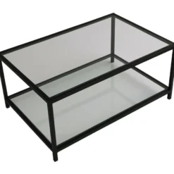 Sohvapöytä Linento Furniture Astro, kirkas lasi, musta