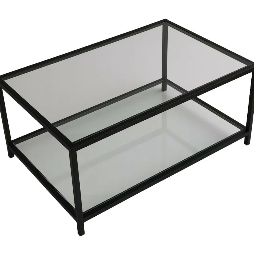 Sohvapöytä Linento Furniture Astro, kirkas lasi, musta