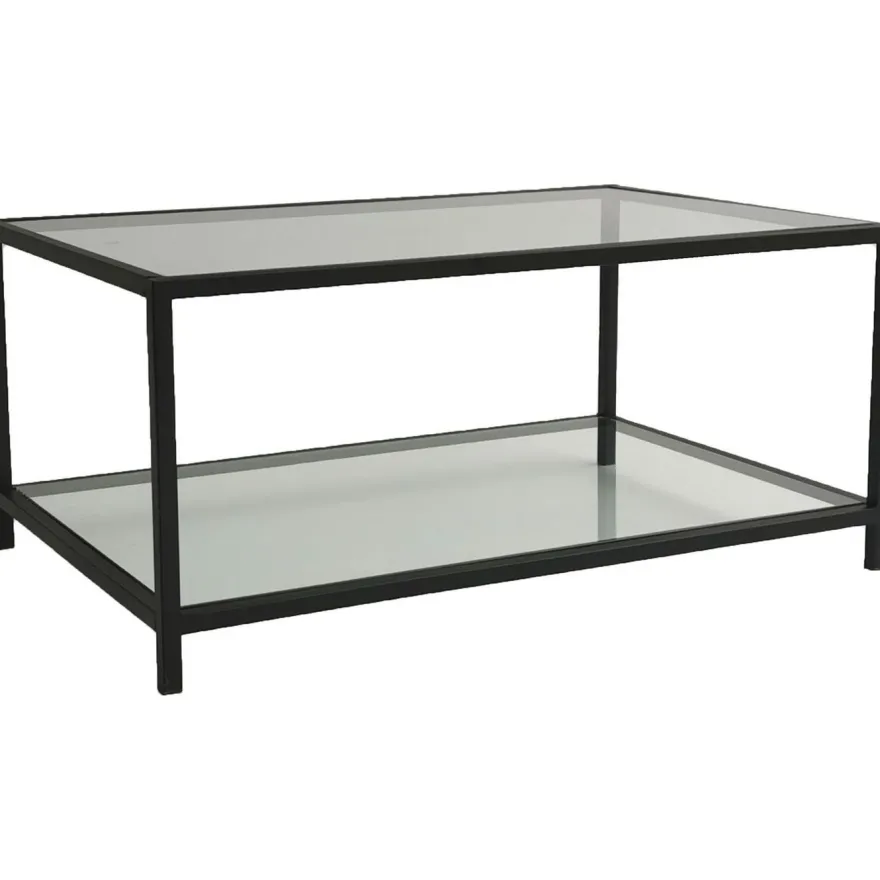 Sohvapöytä Linento Furniture Astro, kirkas lasi, musta