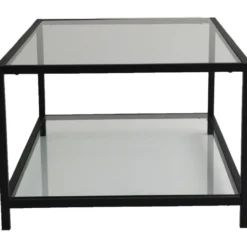 Sohvapöytä Linento Furniture Astro, kirkas lasi, musta