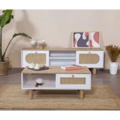 Sohvapöytä Linento Furniture Bohem, ruskea/valkoinen