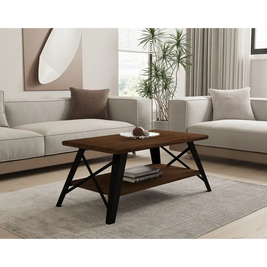 Sohvapöytä Linento Furniture Konik, 98x50cm, ruskea