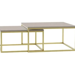 Sohvapöytä Nomla DUAL ZLOTY, 2kpl, kulta/beige