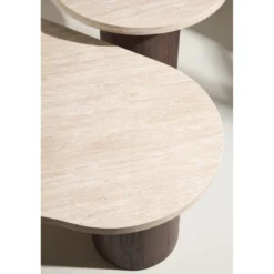 Sohvapöytäsetti Venture Home Megg, 130x70x40cm + ø50x50cm, mocca