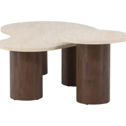 Sohvapöytäsetti Venture Home Megg, 130x70x40cm + ø50x50cm, mocca