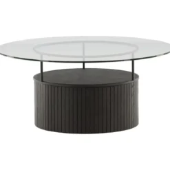 Sohvapöytä Venture Home Bovall, ⌀90cm, musta