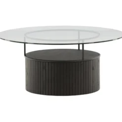 Sohvapöytä Venture Home Bovall, ⌀90cm, musta