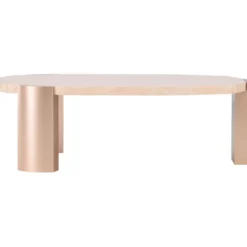 Sohvapöytä Venture Home Kres, 125x70.5cm, pinkki/marmori