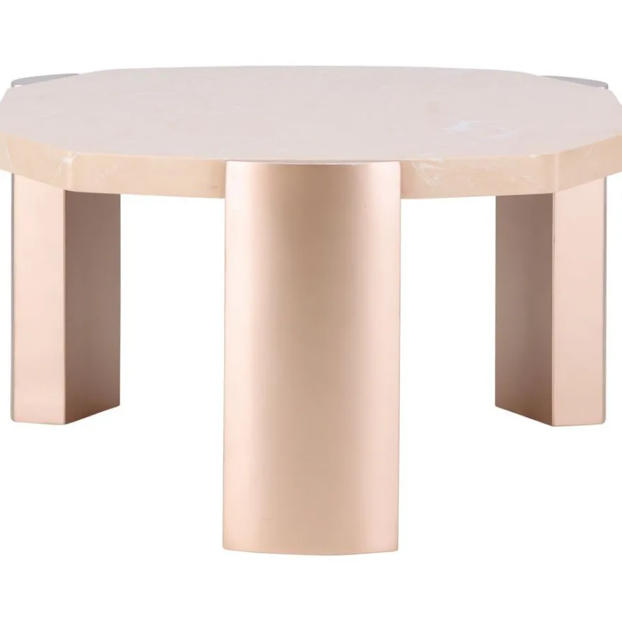 Sohvapöytä Venture Home Kres, 125x70.5cm, pinkki/marmori