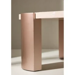 Sohvapöytä Venture Home Kres, 125x70.5cm, pinkki/marmori