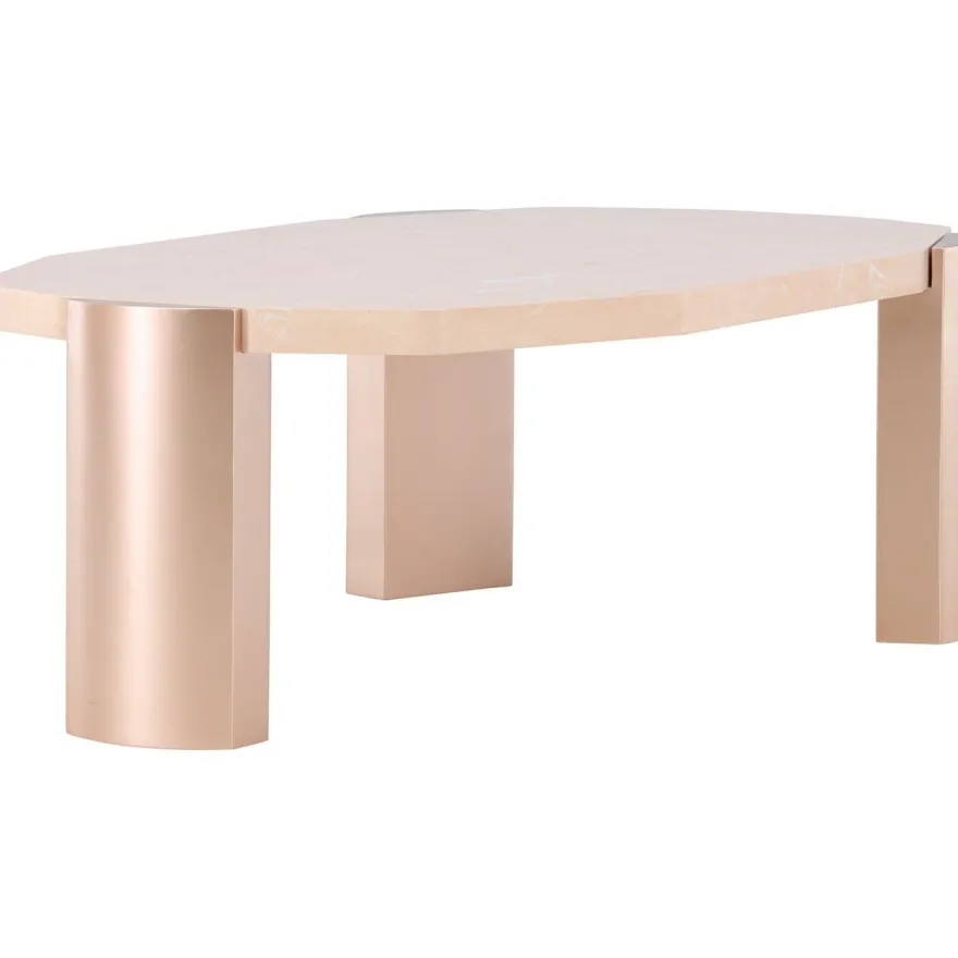 Sohvapöytä Venture Home Kres, 125x70.5cm, pinkki/marmori