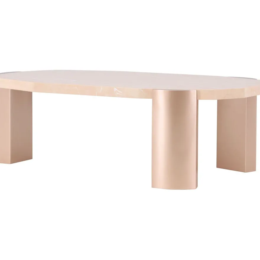 Sohvapöytä Venture Home Kres, 125x70.5cm, pinkki/marmori