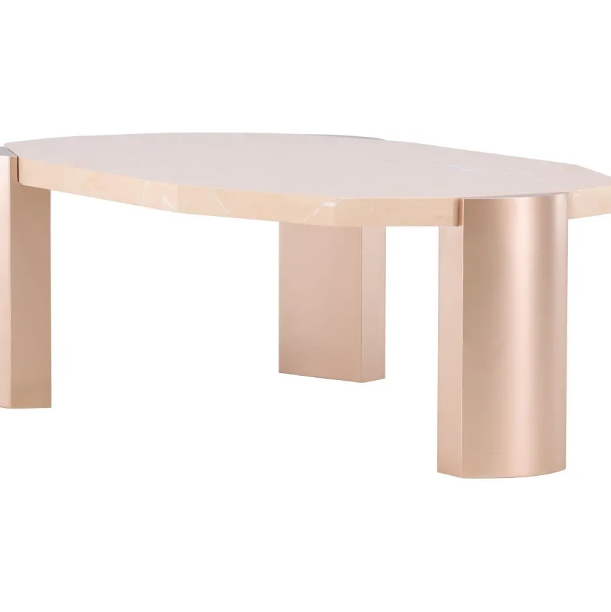 Sohvapöytä Venture Home Kres, 125x70.5cm, pinkki/marmori
