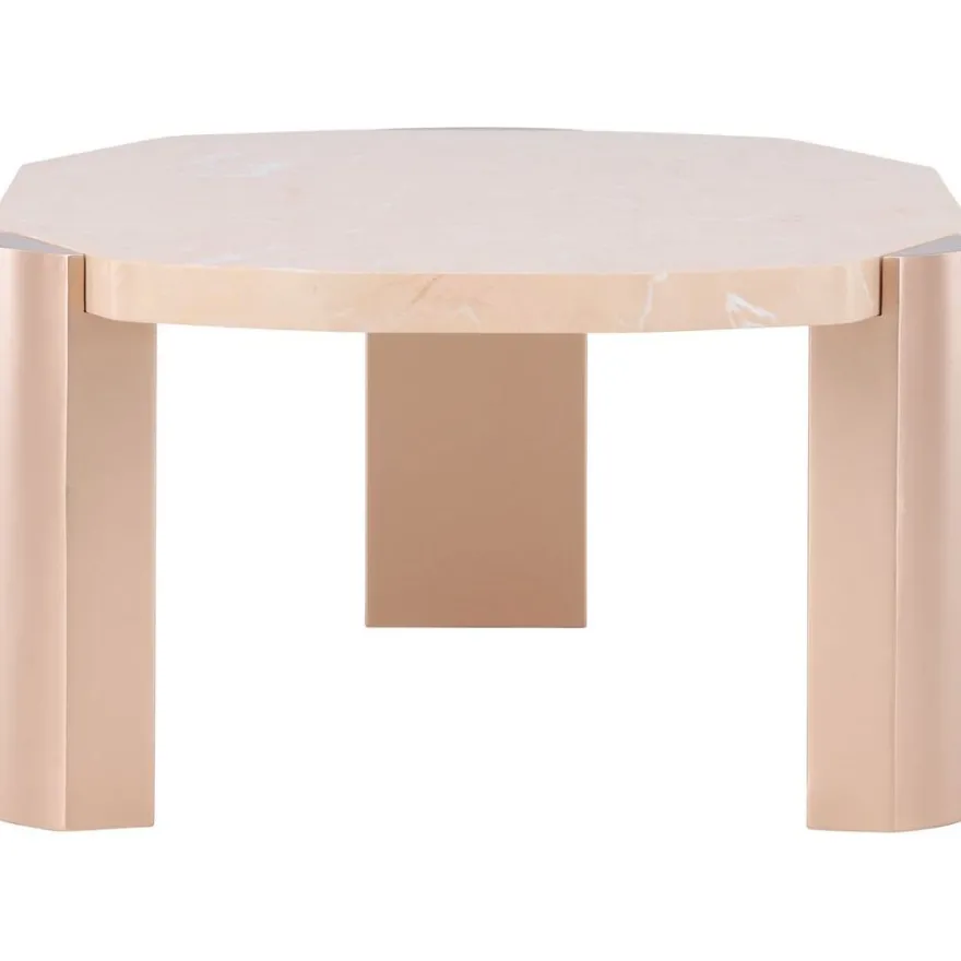 Sohvapöytä Venture Home Kres, 125x70.5cm, pinkki/marmori