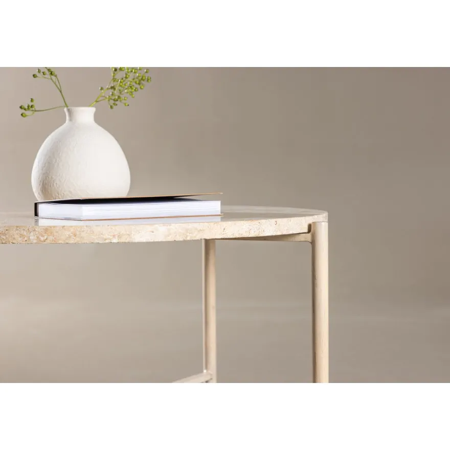 Sohvapöytä Vind Sandhamn, Ø70cm, beige