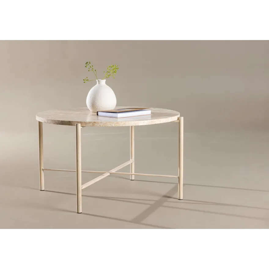 Sohvapöytä Vind Sandhamn, Ø70cm, beige